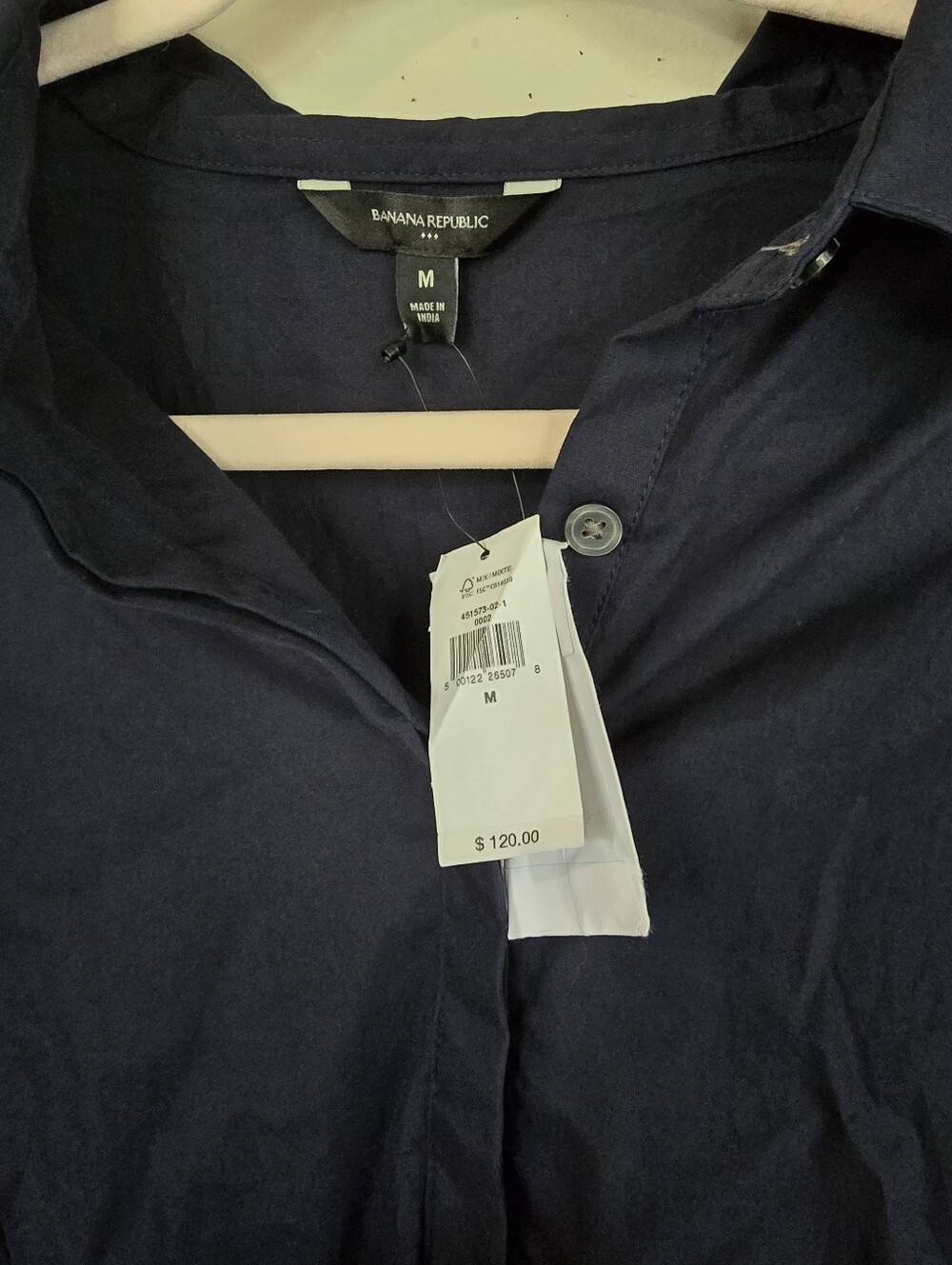 Banana Republic Navy Button-Front Shirt Dress - Picture 6 of 13